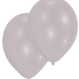 Ezüst Metallic Silver léggömb, lufi 10 db-os 11 inch (27,5cm)