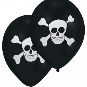 Kalóz Skull léggömb, lufi 8 db-os 10 inch (25,4cm)