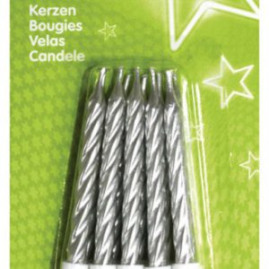 Ezüst Silver Dark tortagyertya, gyertya szett 10 db-os