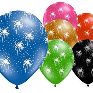 Tűzijáték Fireworks léggömb, lufi 6 db-os 11 inch (27,5 cm)