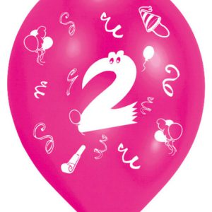 Happy Birthday 2 Ribbon léggömb, lufi 8 db-os 10 inch (25,4cm)