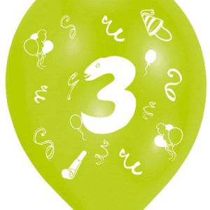 Happy Birthday 3 Ribbon léggömb, lufi 8 db-os 10 inch (25,4cm)