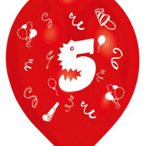 Happy Birthday 5 Ribbon léggömb, lufi 8 db-os 10 inch (25,4cm)