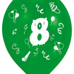 Happy Birthday 8 Ribbon léggömb, lufi 8 db-os 10 inch (25,4cm)