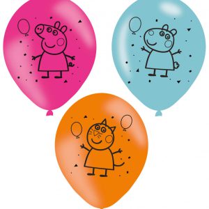 Peppa malac Confetti léggömb, lufi 6 db-os 11 inch (27,5cm)