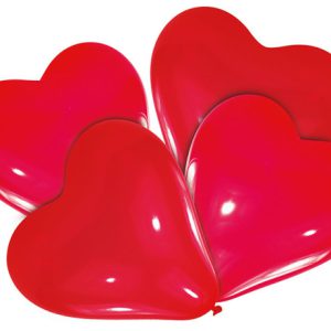 Szív Red léggömb, lufi 10 db-os 16 inch (40,6 cm)