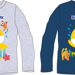 Baby Shark Smile gyerek hosszú póló, felső 2 - 6 év / 92 - 116 cm