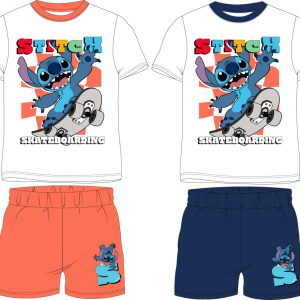 Disney Lilo és Stitch, A csillagkutya Skateboarding gyerek rövid pizsama 3 - 8 év / 98 - 128 cm