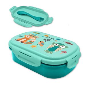 Állatos Nature szendvicsdoboz + evőeszköz szett