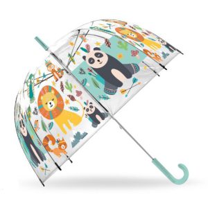 Állatos Etnic gyerek átlátszó félautomata esernyő Ø70 cm