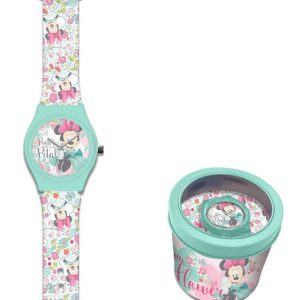Disney Minnie Flower analóg karóra fém dobozban