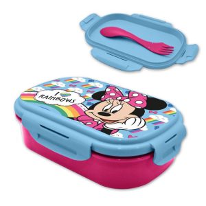 Disney Minnie Rainbows szendvicsdoboz + evőeszköz szett