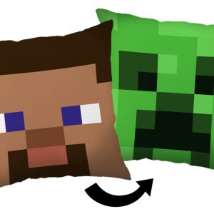Minecraft Steve Creeper párna, díszpárna 40 x 40 cm