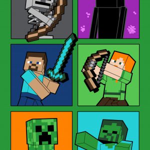 Minecraft Fight Badges szuper puha polár takaró 100*150cm