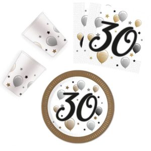 Happy Birthday 30 Milestone party szett 36 db-os 23 cm-es tányérral