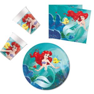 Disney Hercegnők Ariel Curious party szett 36 db-os 23 cm-es tányérral
