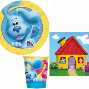 Azúrkék nyomok Fun party szett 32 db-os 23 cm-es tányérral