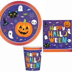 Halloween Friends party szett 36 db-os 23 cm-es tányérral
