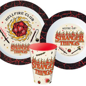 Stranger Things Upside Down étkészlet, micro műanyag szett, pohárral 260 ml