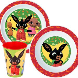 Bing Happy Bunny étkészlet, micro műanyag szett, pohárral 260 ml