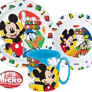 Disney Mickey Cool Summer étkészlet, micro műanyag szett bögrével 350 ml