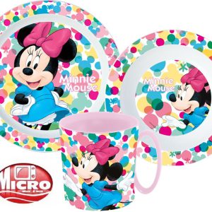 Disney Minnie Feel Good étkészlet, micro műanyag szett bögrével 350 ml