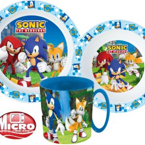 Sonic a sündisznó Adventure étkészlet, micro műanyag szett bögrével 350 ml