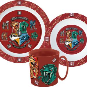 Harry Potter School Shields étkészlet, micro műanyag szett bögrével 350 ml