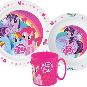 Én kicsi pónim Pink étkészlet, micro műanyag szett bögrével 350 ml