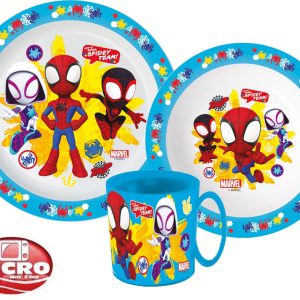 Pókember Spidey étkészlet, micro műanyag szett bögrével 350 ml