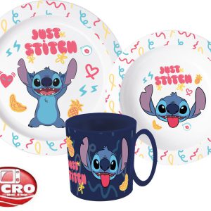 Disney Lilo és Stitch Palms étkészlet, micro műanyag szett bögrével 350 ml