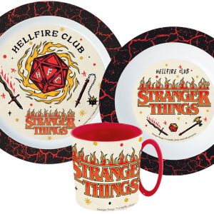 Stranger Things Upside Down étkészlet, micro műanyag szett bögrével 350 ml