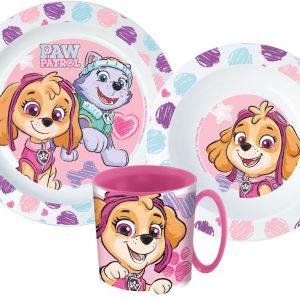 Mancs Őrjárat Sketch étkészlet, micro műanyag szett bögrével 350 ml