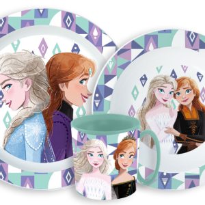 Disney Jégvarázs Ice Magic étkészlet, micro műanyag szett bögrével 350 ml