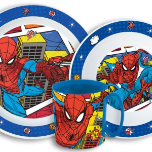 Pókember Grid étkészlet, micro műanyag szett bögrével 350 ml