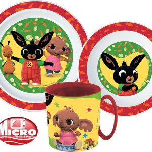 Bing Happy Bunny étkészlet, micro műanyag szett bögrével 390 ml