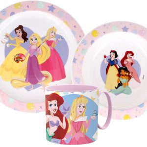 Disney Hercegnők True étkészlet, micro műanyag szett bögrével 265 ml