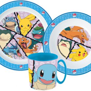 Pokémon Battle étkészlet, micro műanyag szett bögrével 265 ml