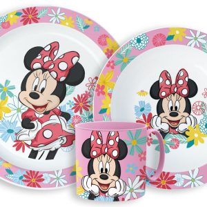 Disney Minnie Spring étkészlet, micro műanyag szett bögrével 265 ml