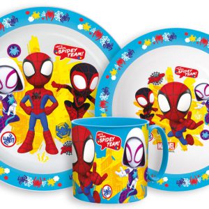 Pókember Spidey étkészlet, micro műanyag szett bögrével 265 ml