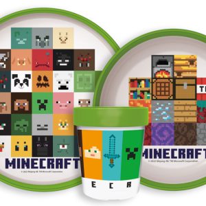 Minecraft Crafters csúszásmentes étkészlet, micro műanyag szett