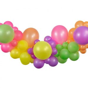 Színes Fluoreszkáló Bright léggömb, lufi girland szett 65 db-os