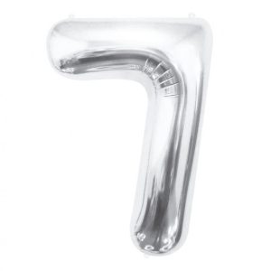 Ezüst Silver 7-es szám fólia lufi 85 cm