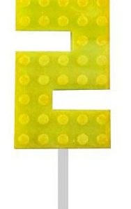 Építőkocka 2-es Yellow Blocks tortagyertya, számgyertya