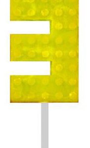 Építőkocka 3-as Yellow Blocks tortagyertya, számgyertya