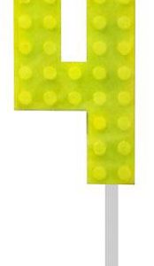 Építőkocka 4-es Yellow Blocks tortagyertya, számgyertya