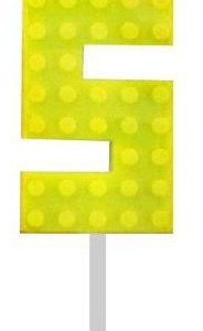 Építőkocka 5-ös Yellow Blocks tortagyertya, számgyertya