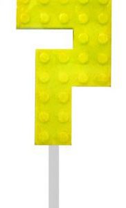 Építőkocka 7-es Yellow Blocks tortagyertya, számgyertya