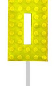 Építőkocka 0-ás Yellow Blocks tortagyertya, számgyertya