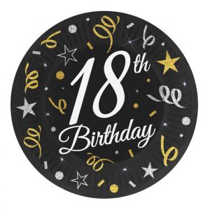 Happy Birthday 18 B&C papírtányér 6 db-os 18 cm